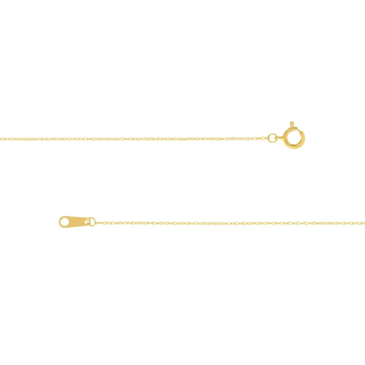 10K Gold 0.80mm Pendant Rope Chain with Spring Ring