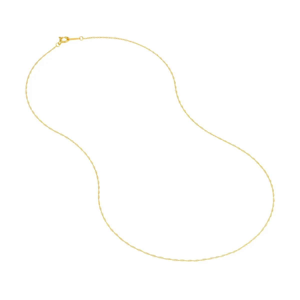 10K Gold 0.80mm Pendant Rope Chain with Spring Ring