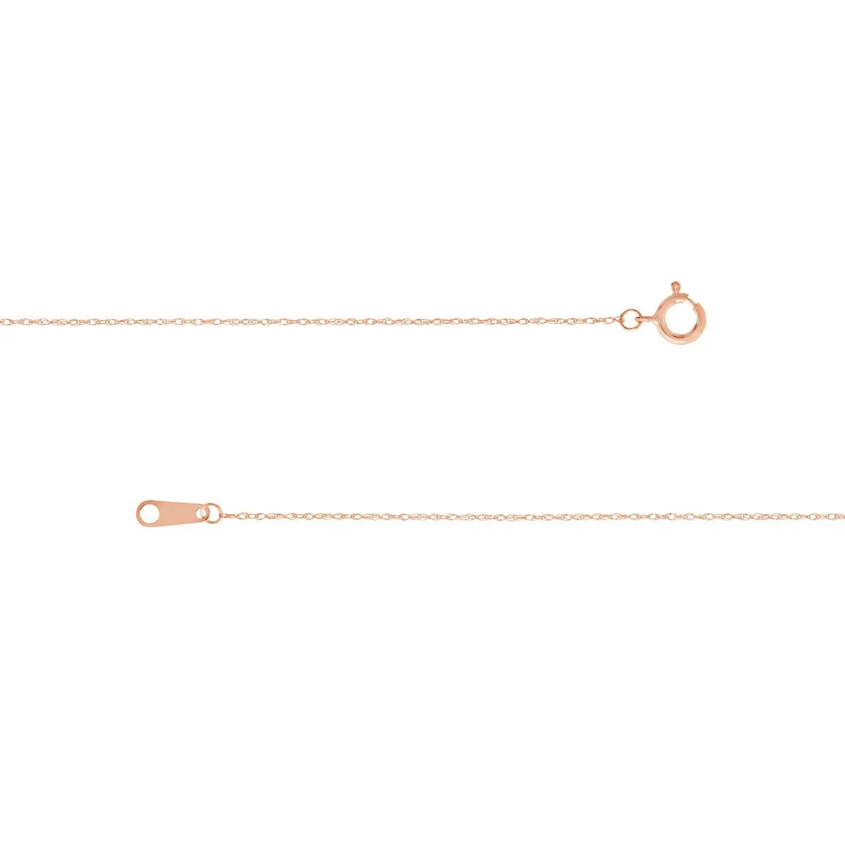 10K Gold 0.80mm Pendant Rope Chain with Spring Ring