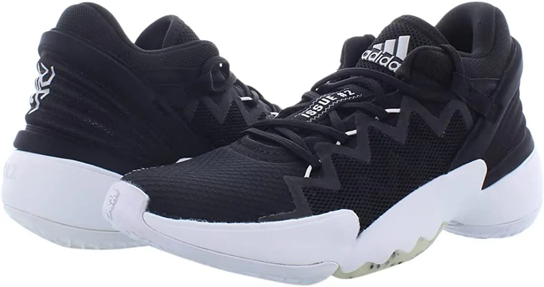Adidas Kid's Don Issue 2 Boys Basketball Shoes Black White Size 5