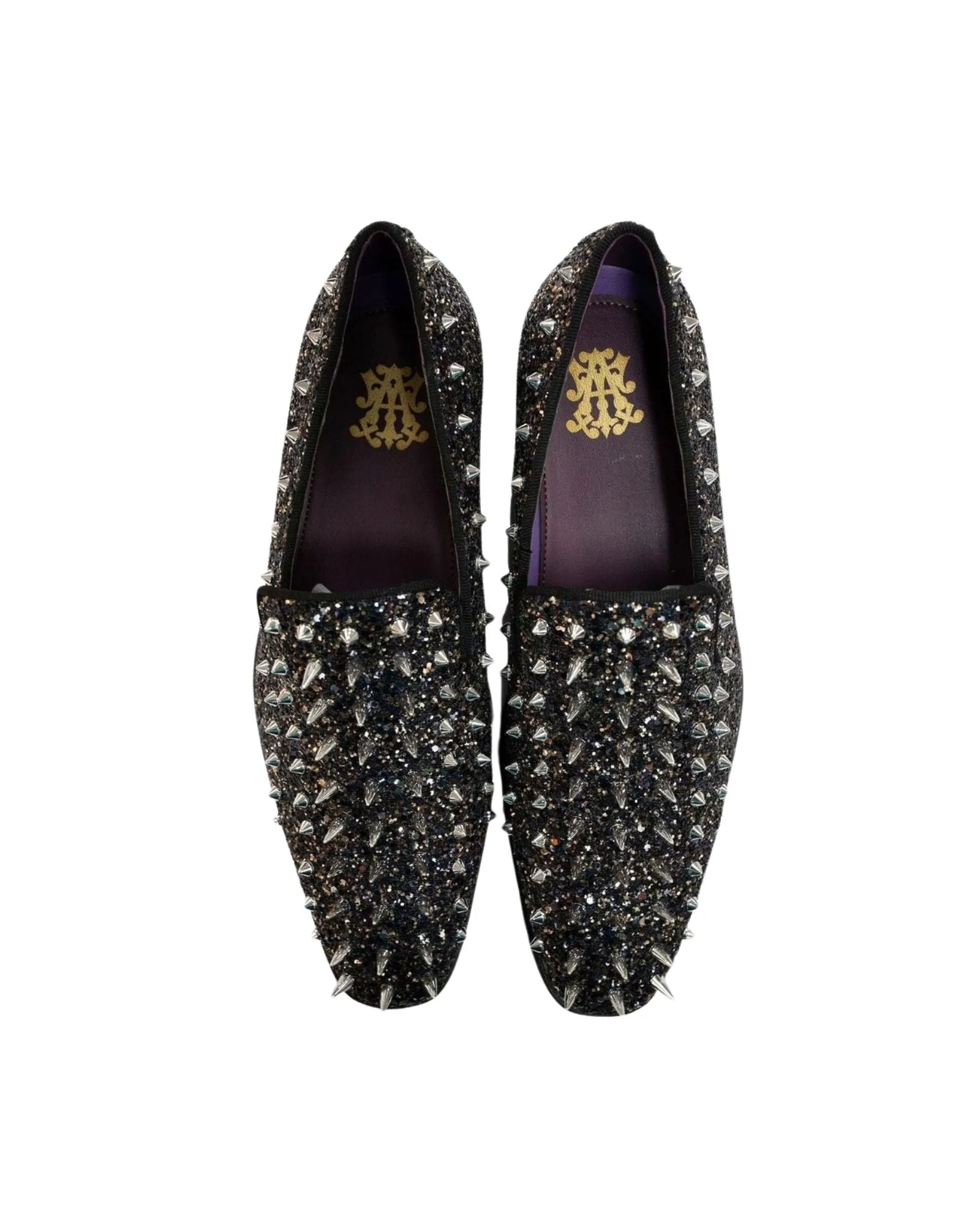 After Midnight Glitter Spike Formal Loafer in Black-Multi