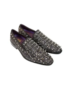 After Midnight Glitter Spike Formal Loafer in Black-Multi