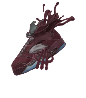 Air Jordan 5 “Burgundy” Black T-Shirt (SPLASH 5)