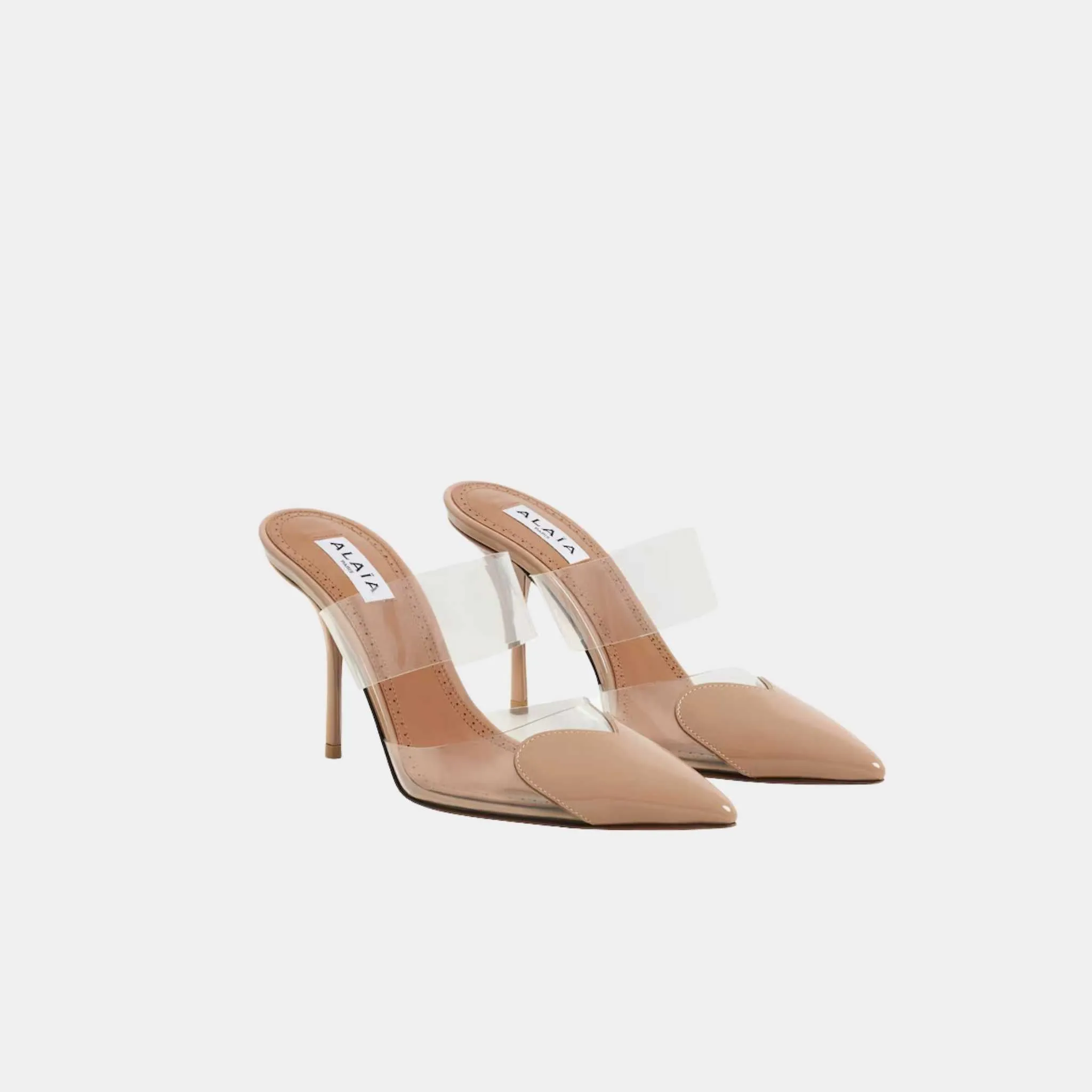 Alaia Le Cœur Mules In Patent Calfskin