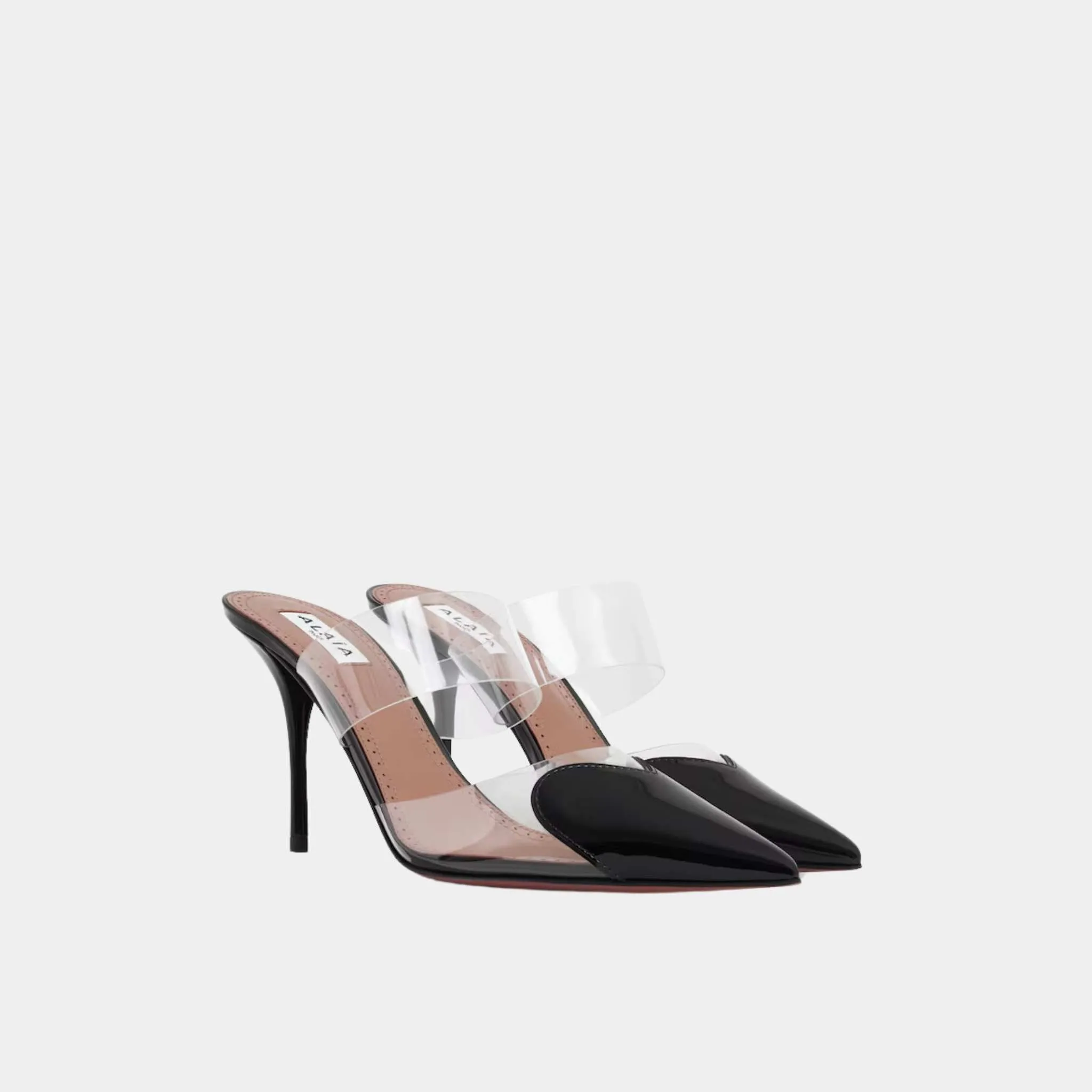 Alaia Le Cœur Mules In Patent Calfskin