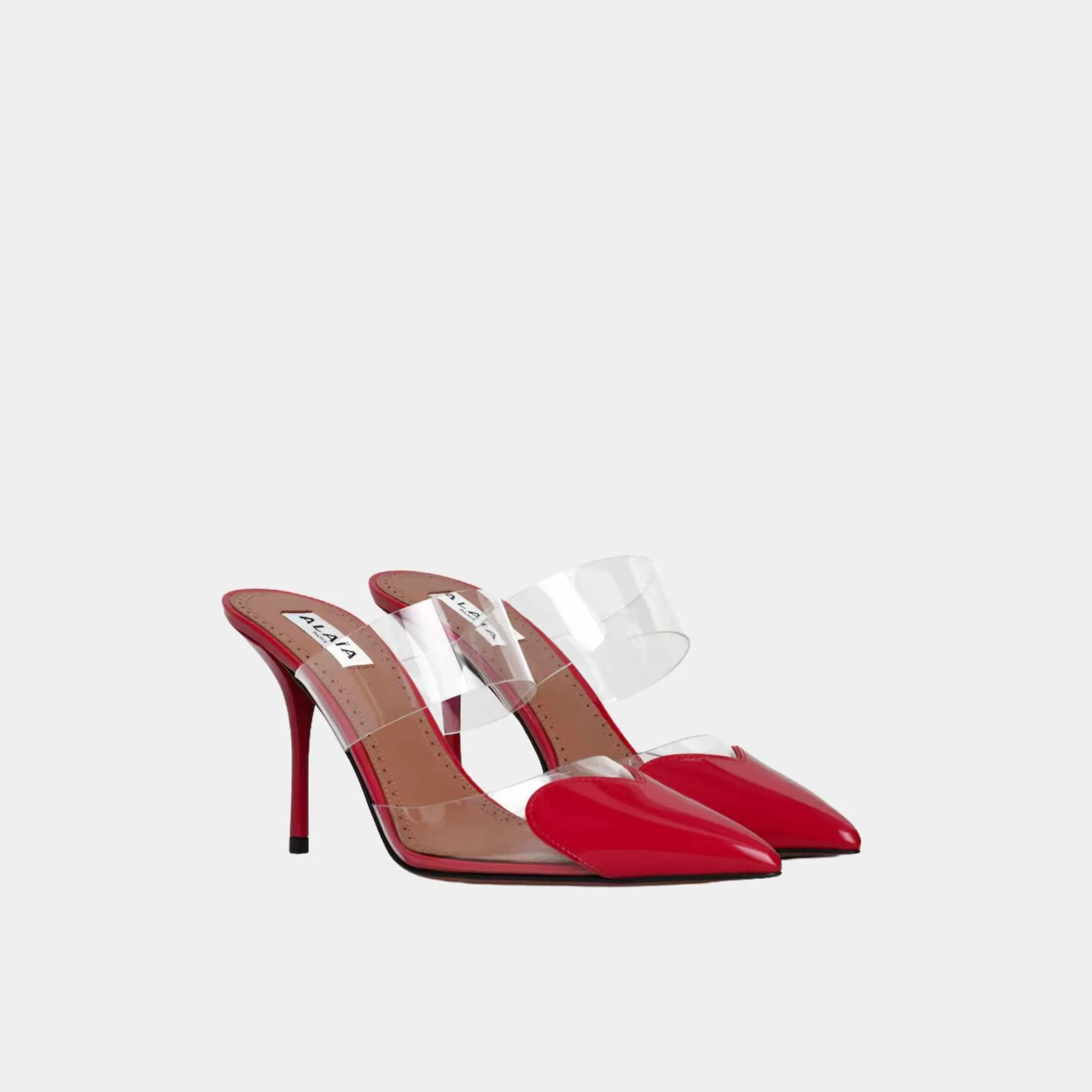Alaia Le Cœur Mules In Patent Calfskin