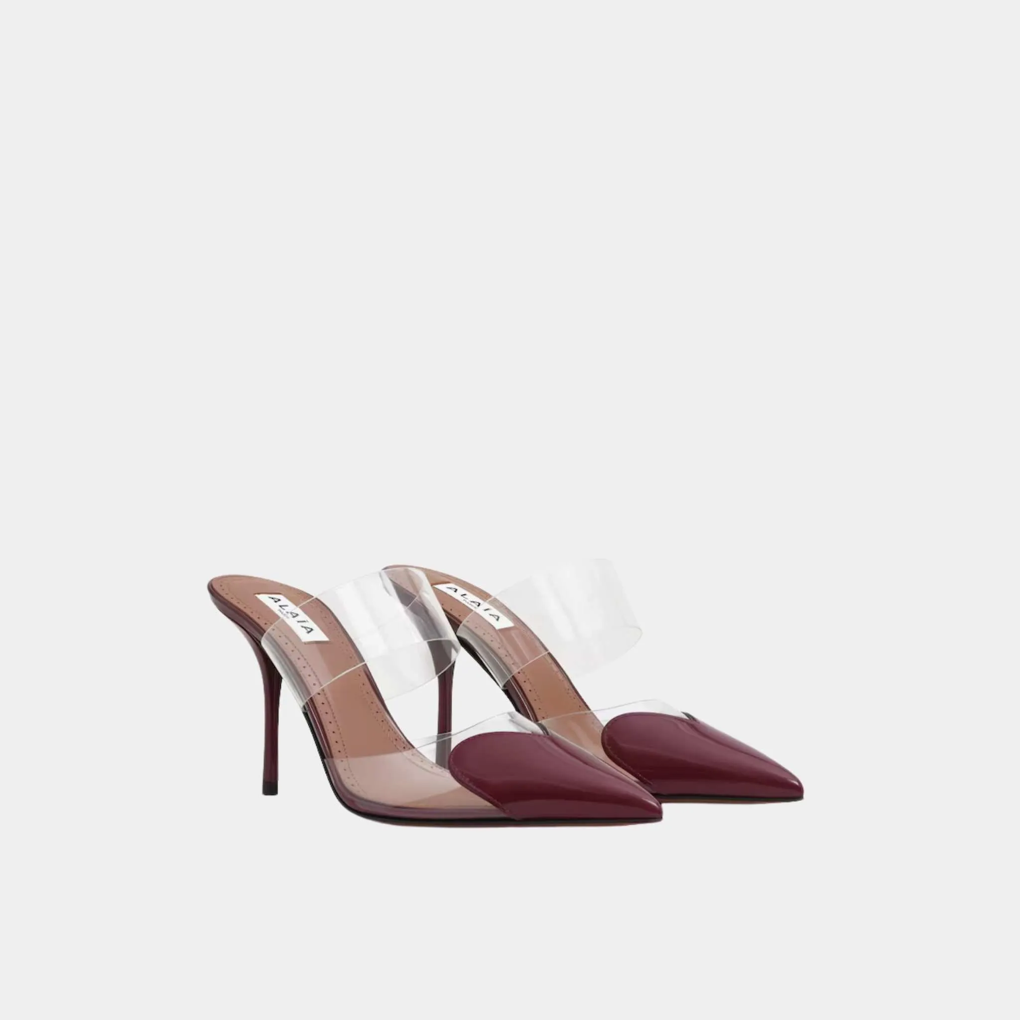 Alaia Le Cœur Mules In Patent Calfskin