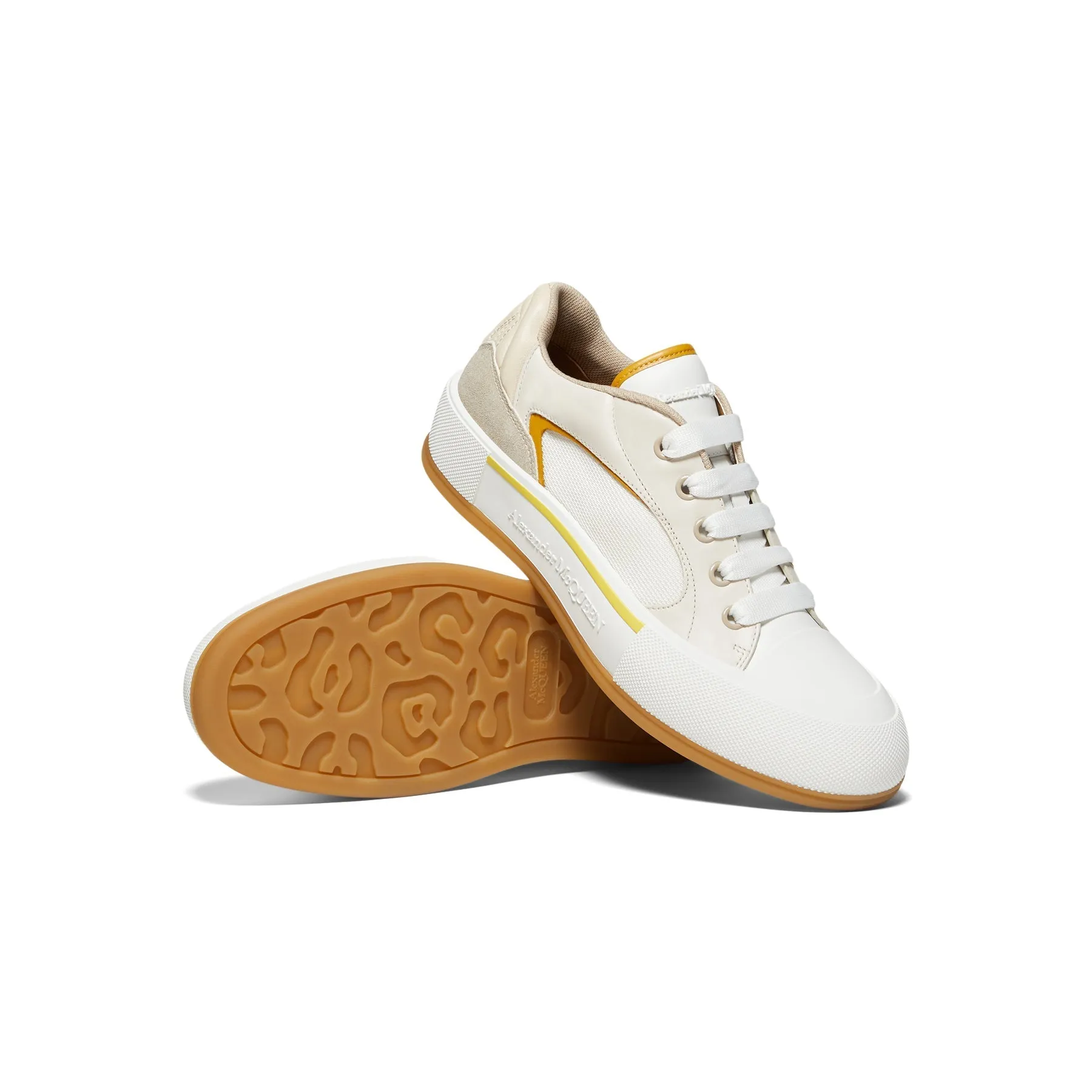 Alexander McQueen Skate Deck Sneaker (White/Yellow)