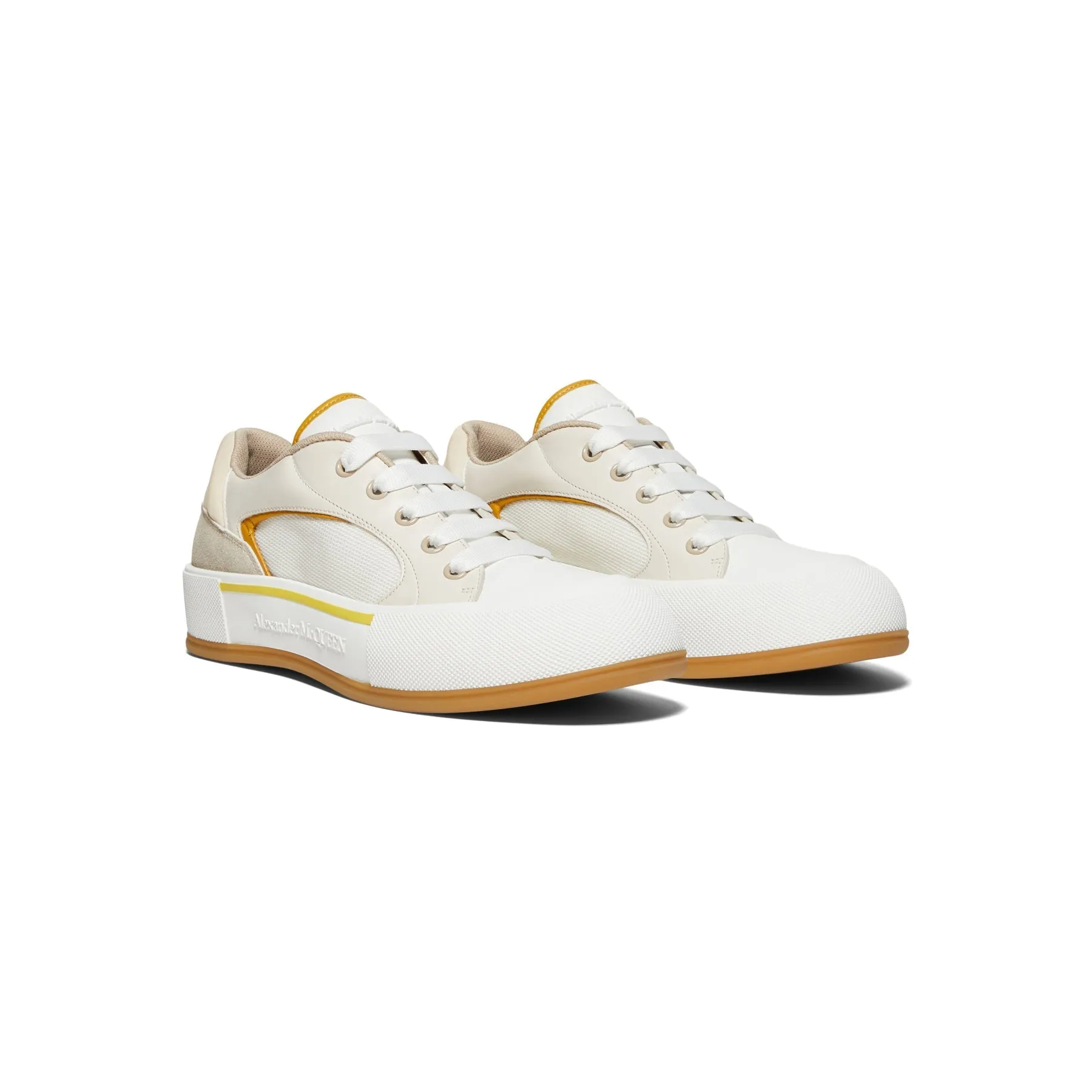 Alexander McQueen Skate Deck Sneaker (White/Yellow)