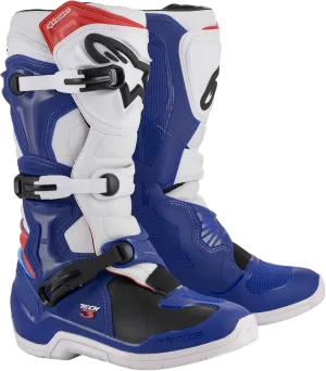 ALPINESTARS Tech 3 Boots Blue/White/Red Sz 10 2013018-723-10