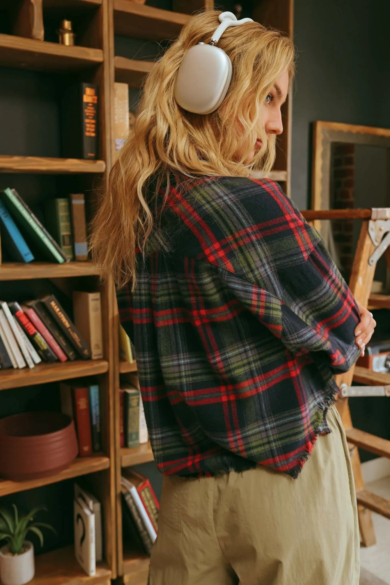 Cali Cropped Plaid Shirt