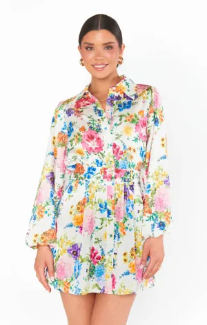 Carrie Collared Dress | Ivory Botanical Floral
