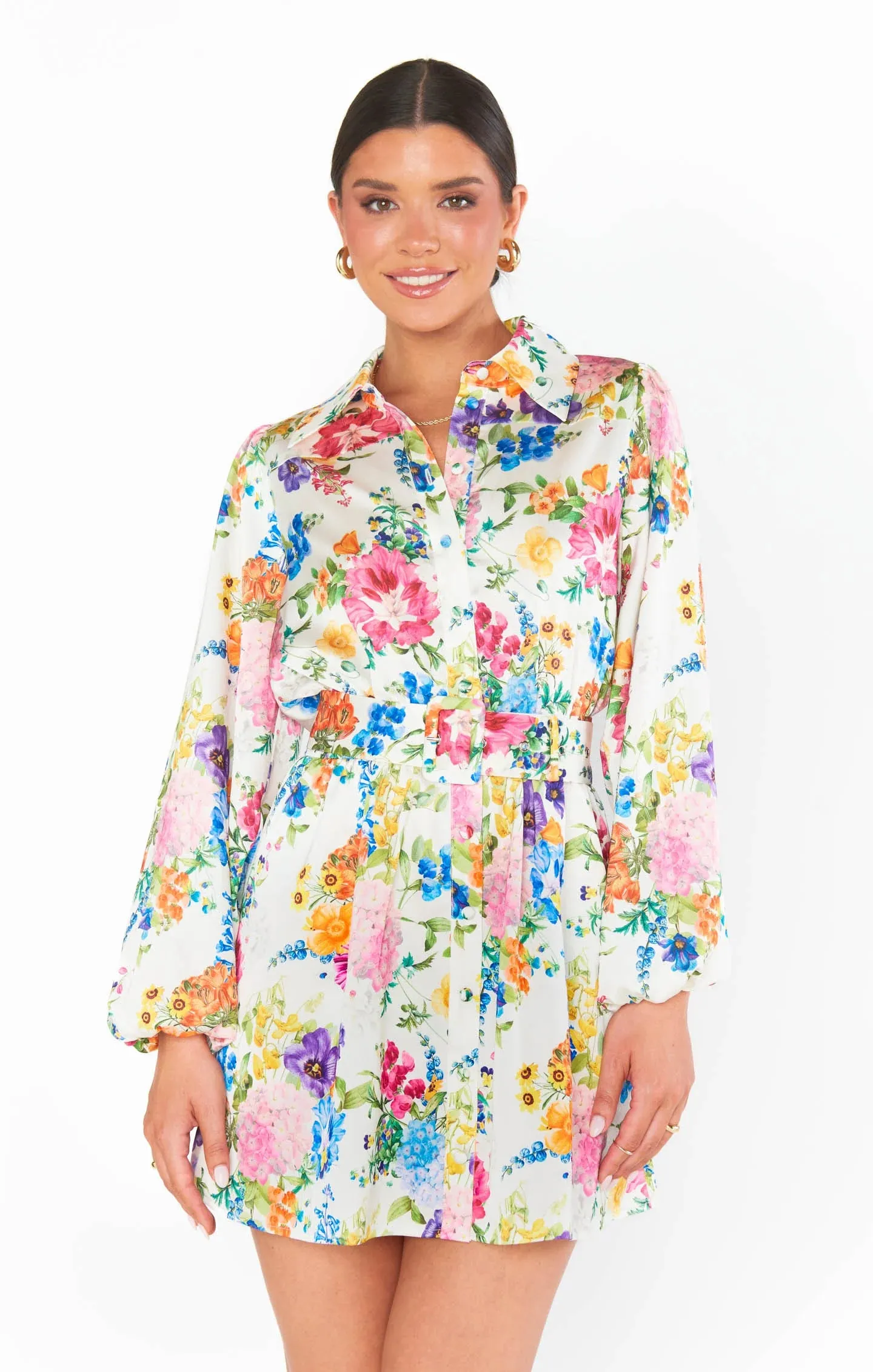 Carrie Collared Dress | Ivory Botanical Floral
