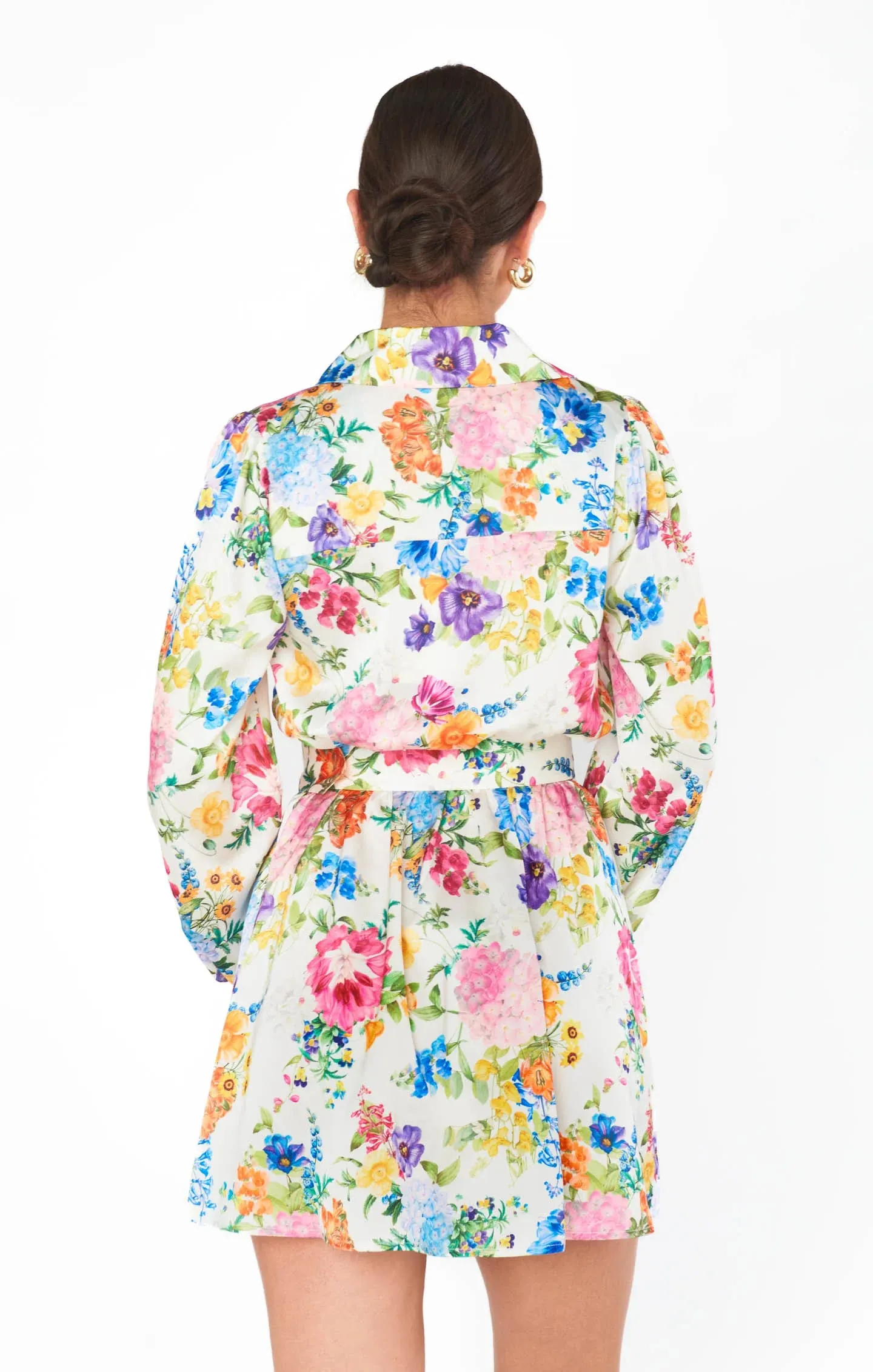 Carrie Collared Dress | Ivory Botanical Floral