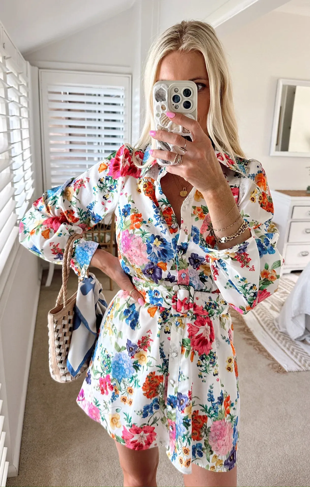 Carrie Collared Dress | Ivory Botanical Floral
