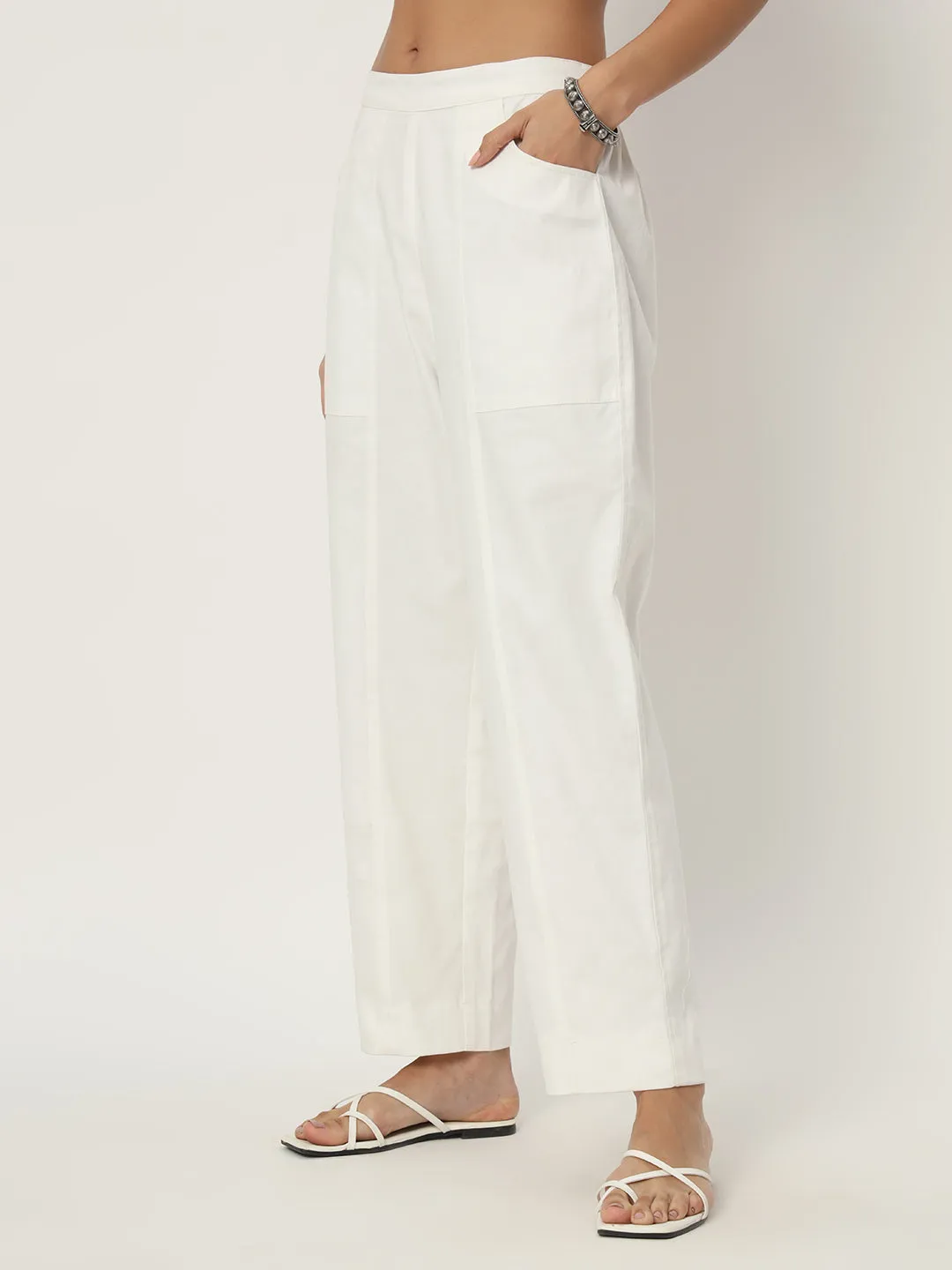 Cotton Twill Solid Trousers