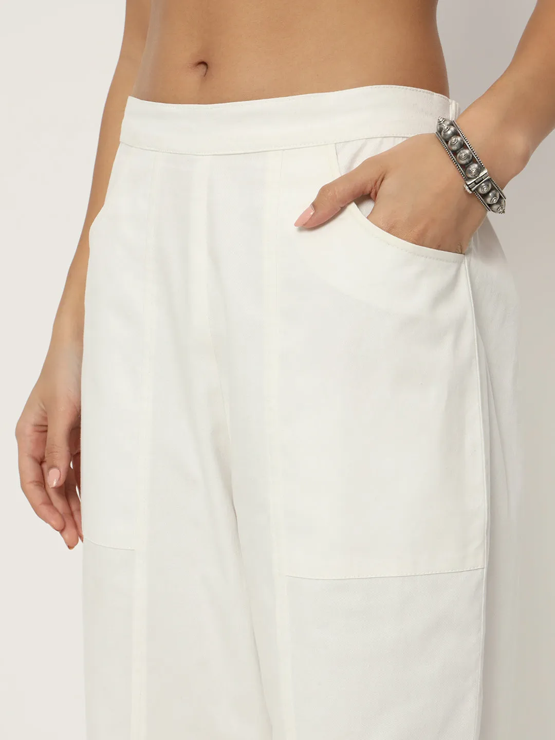 Cotton Twill Solid Trousers