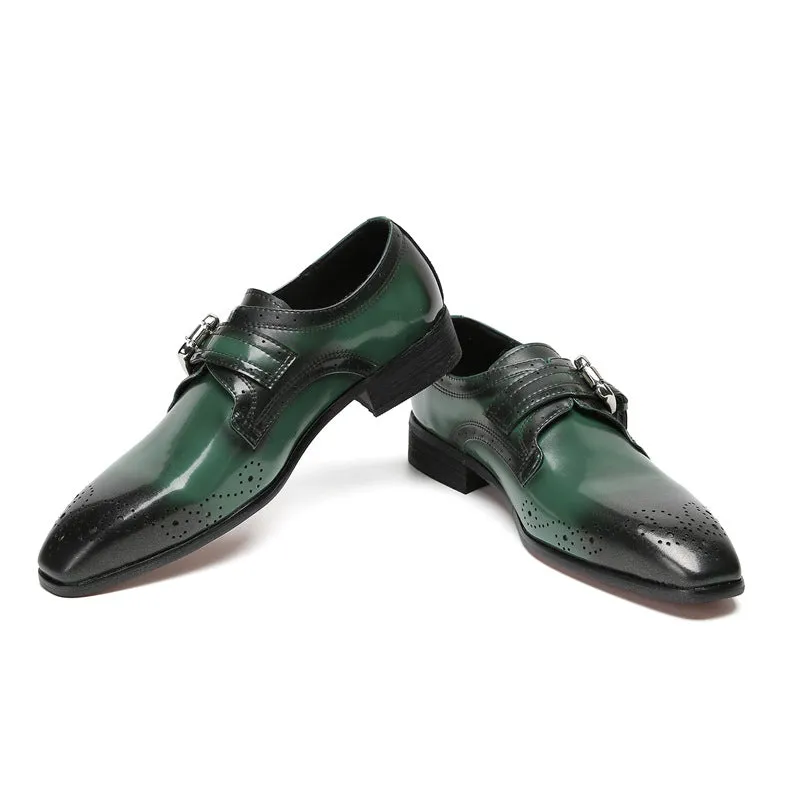 Cowhide British foreign trade large size business formal wear handmade leather shoes men's square toe Oxford shoes trendy fashion suit wedding shoes