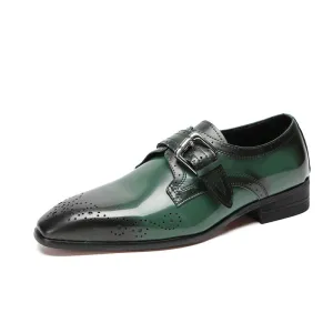 Cowhide British foreign trade large size business formal wear handmade leather shoes men's square toe Oxford shoes trendy fashion suit wedding shoes
