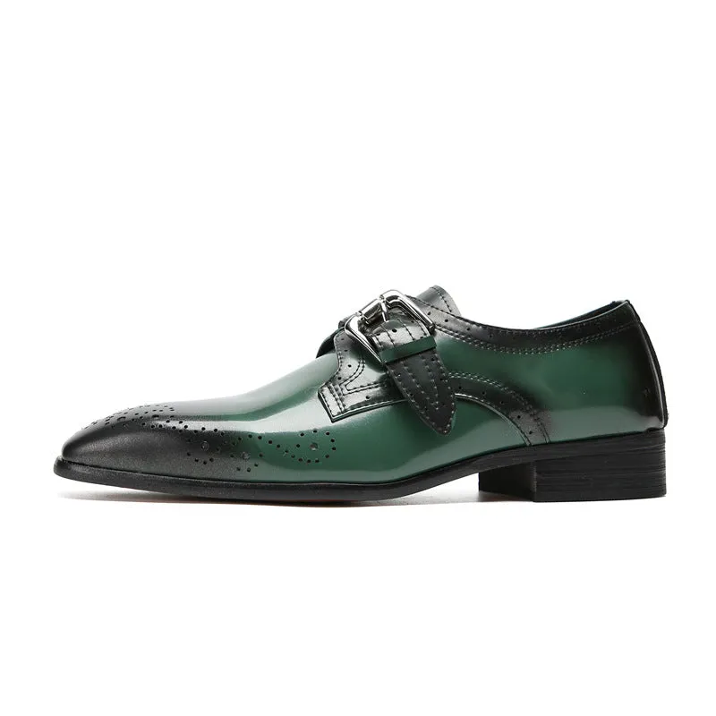 Cowhide British foreign trade large size business formal wear handmade leather shoes men's square toe Oxford shoes trendy fashion suit wedding shoes