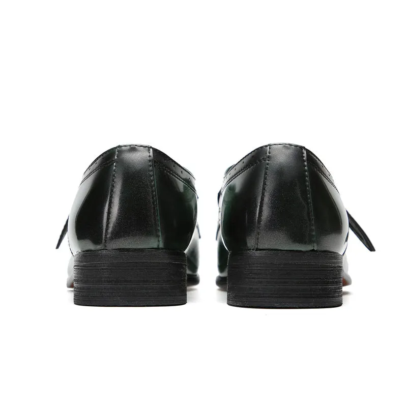Cowhide British foreign trade large size business formal wear handmade leather shoes men's square toe Oxford shoes trendy fashion suit wedding shoes