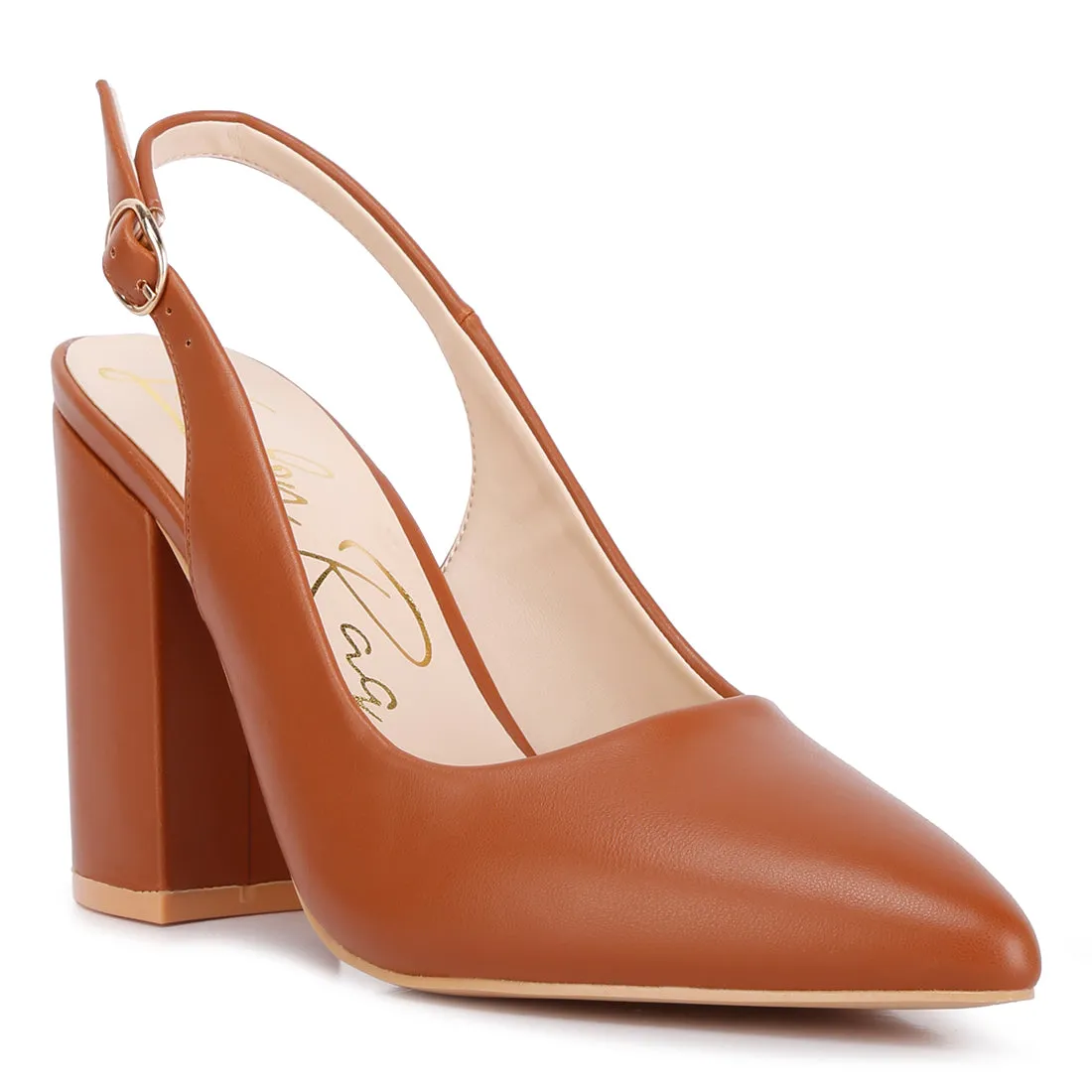 Creidne Block Heel Pointed Toe Sandals