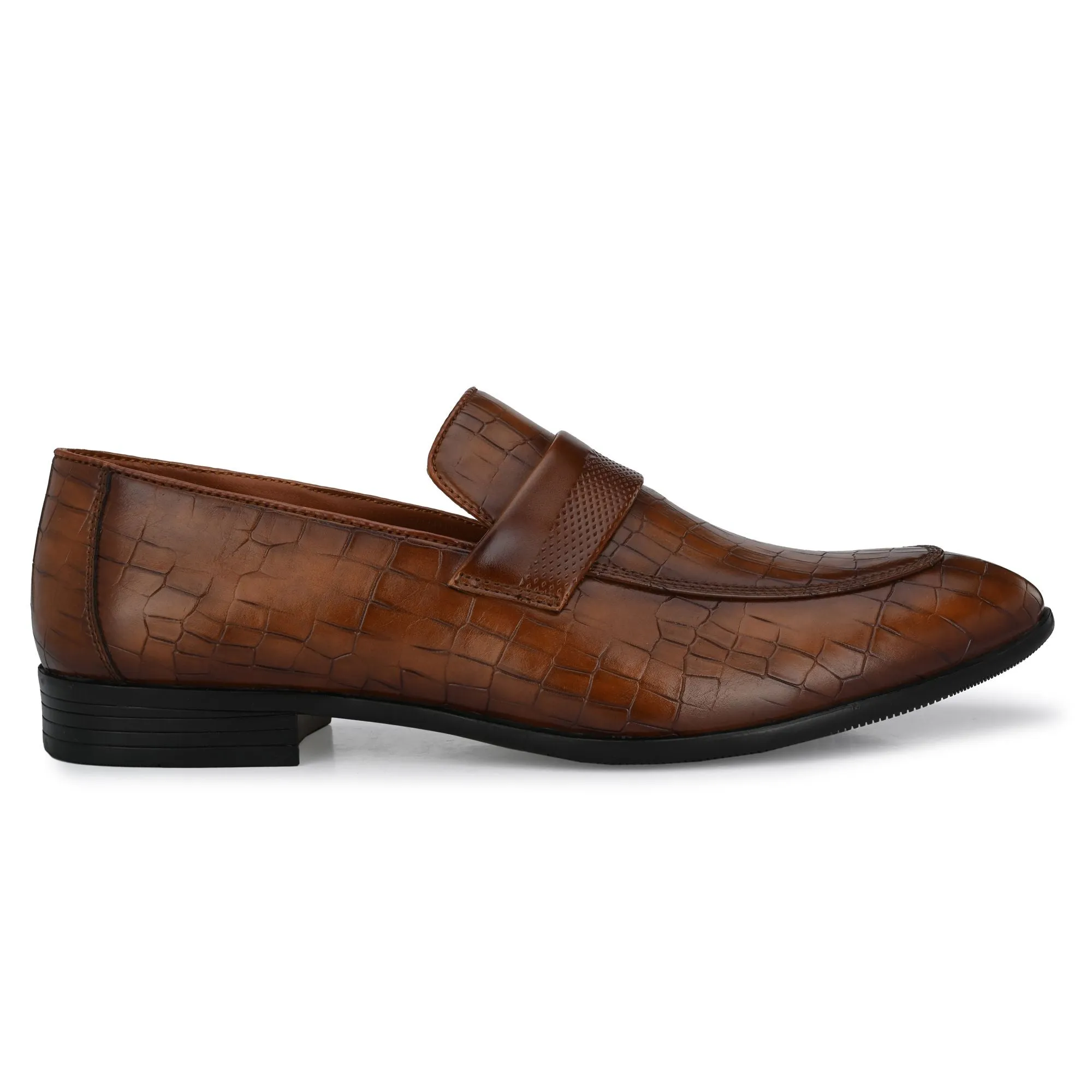 CROCODILE LEATHER SLIP ON SHOES FOR MEN