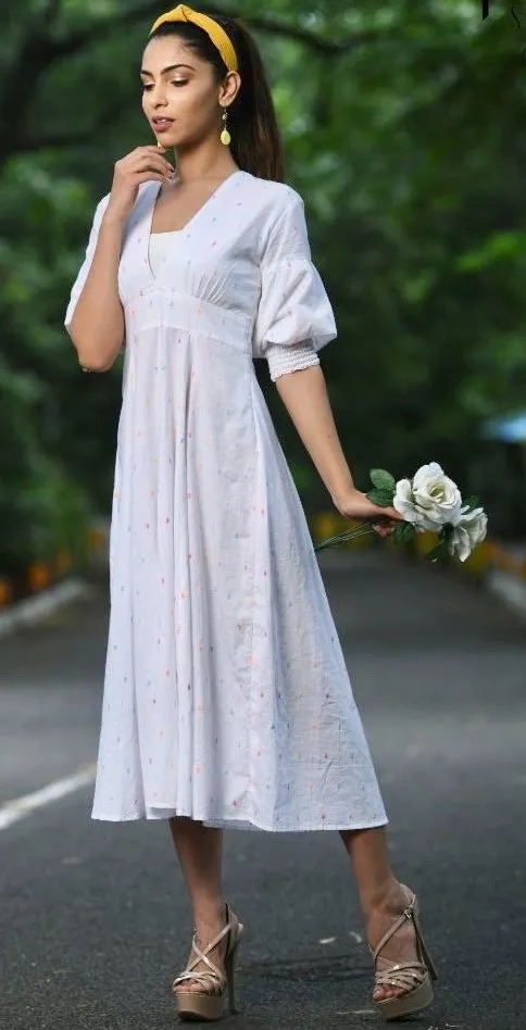 Deep V-Neck Dress By Sayuri.