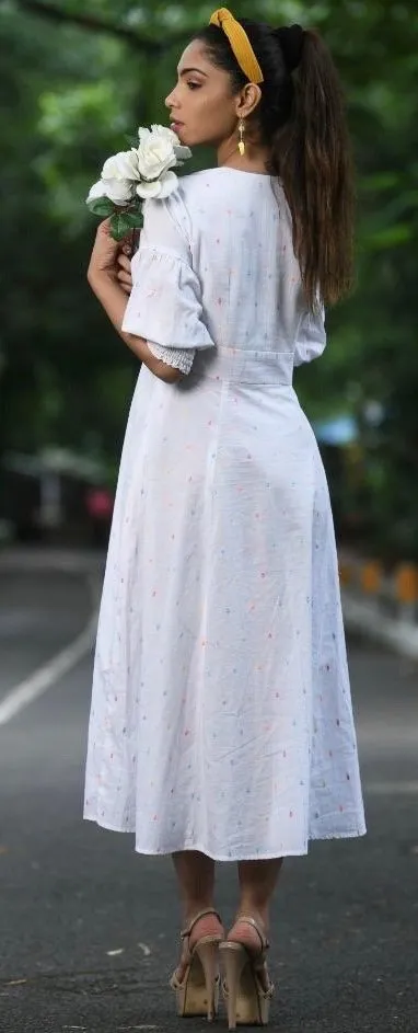 Deep V-Neck Dress By Sayuri.
