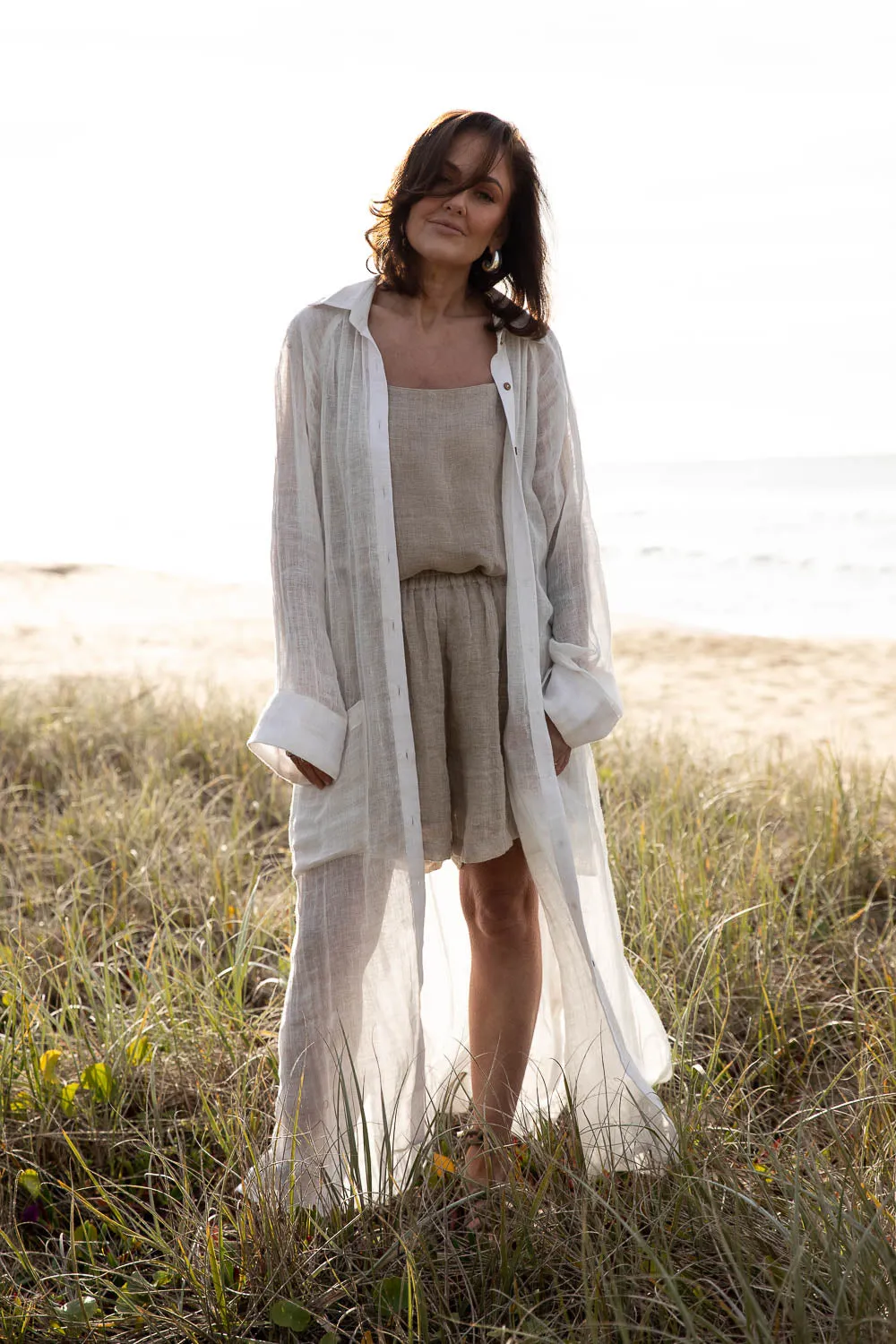 Desert Linen Duster - Off White