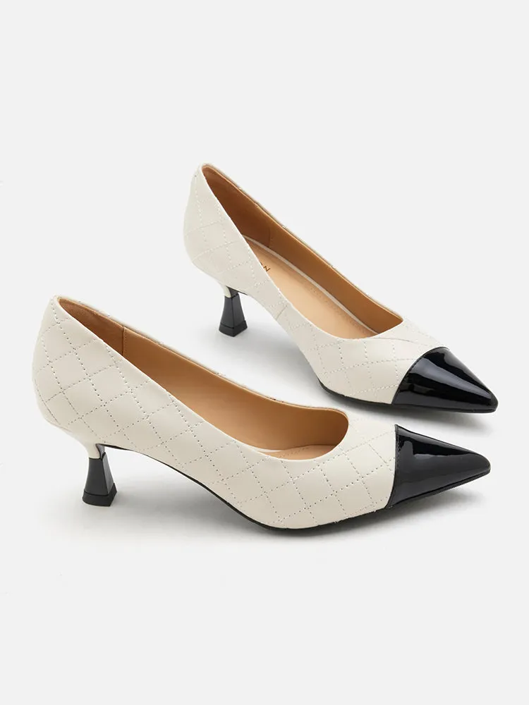 Eleanor Quilted Toe Cap Heels