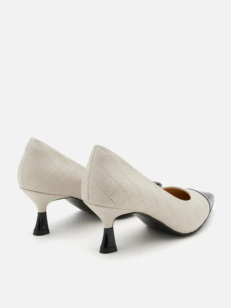 Eleanor Quilted Toe Cap Heels
