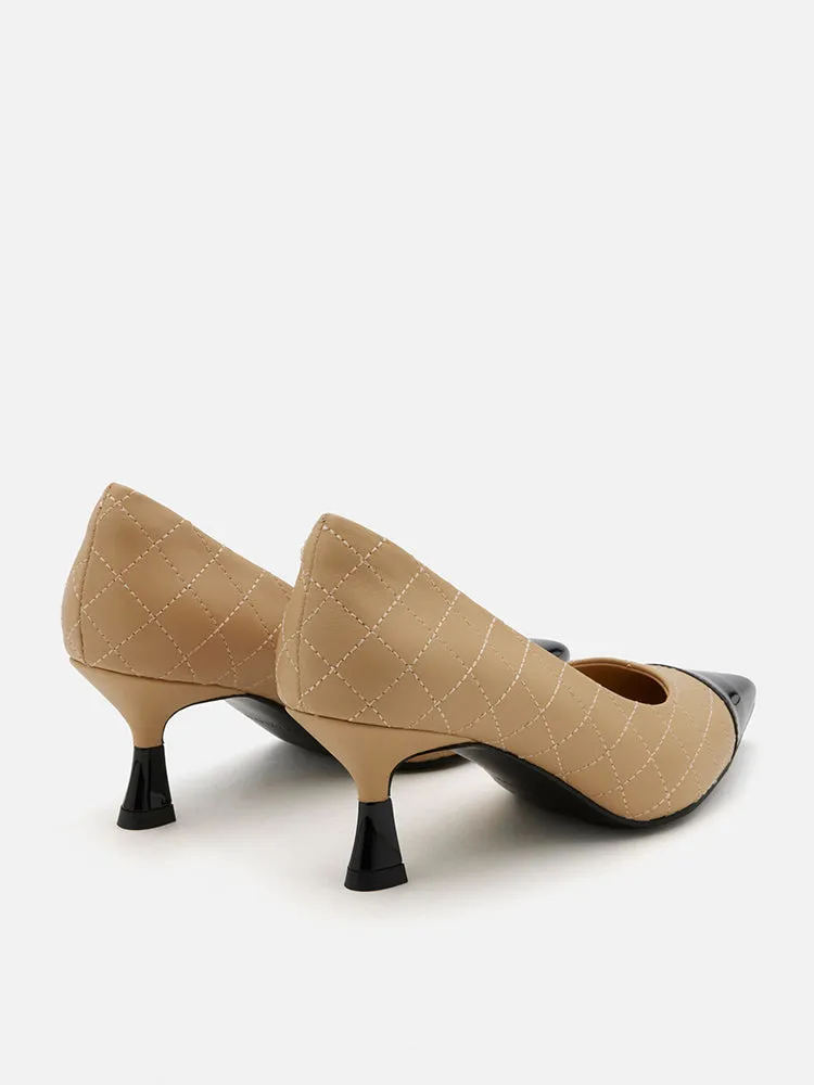 Eleanor Quilted Toe Cap Heels