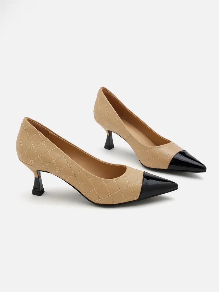 Eleanor Quilted Toe Cap Heels
