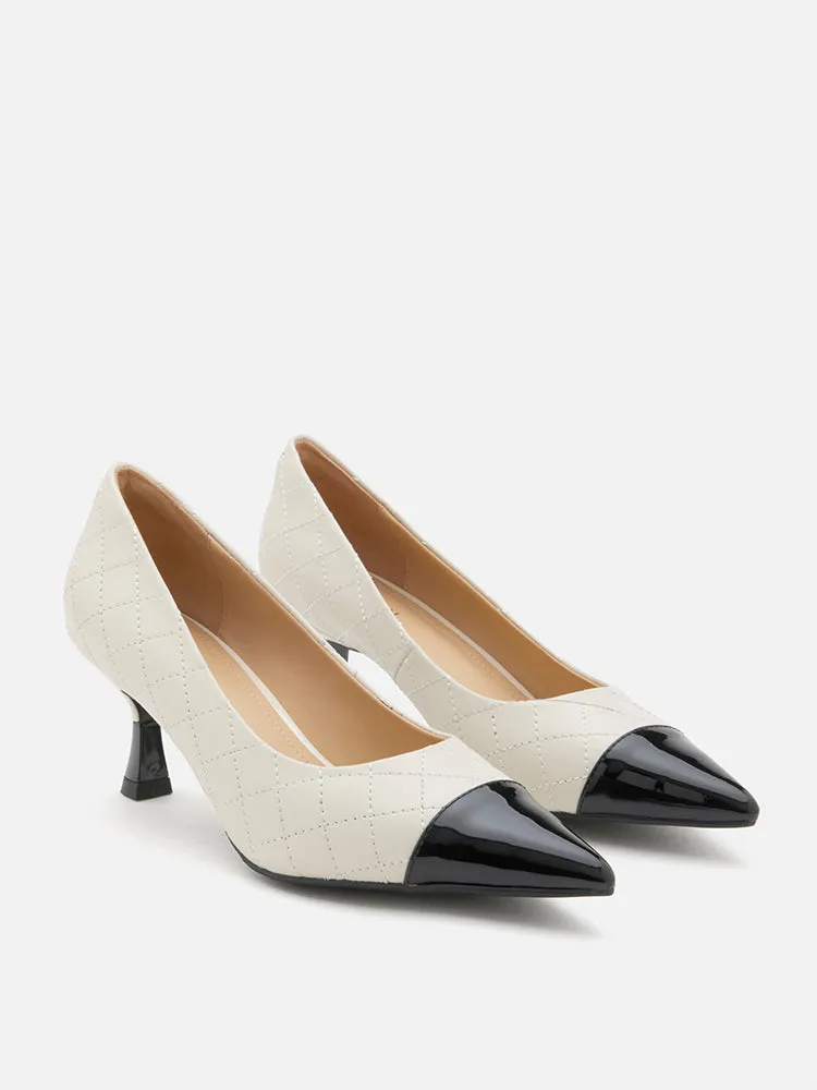 Eleanor Quilted Toe Cap Heels
