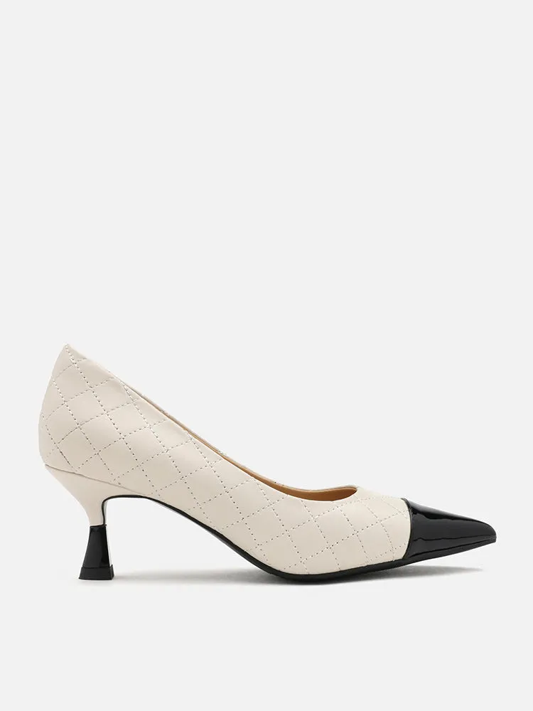 Eleanor Quilted Toe Cap Heels