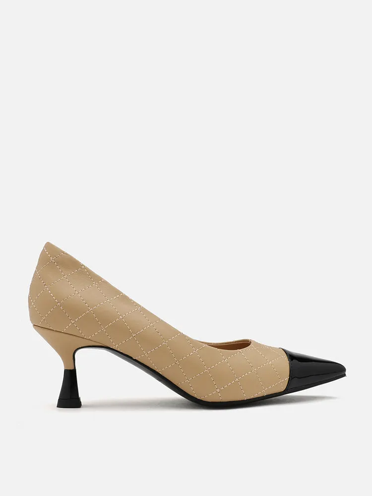 Eleanor Quilted Toe Cap Heels