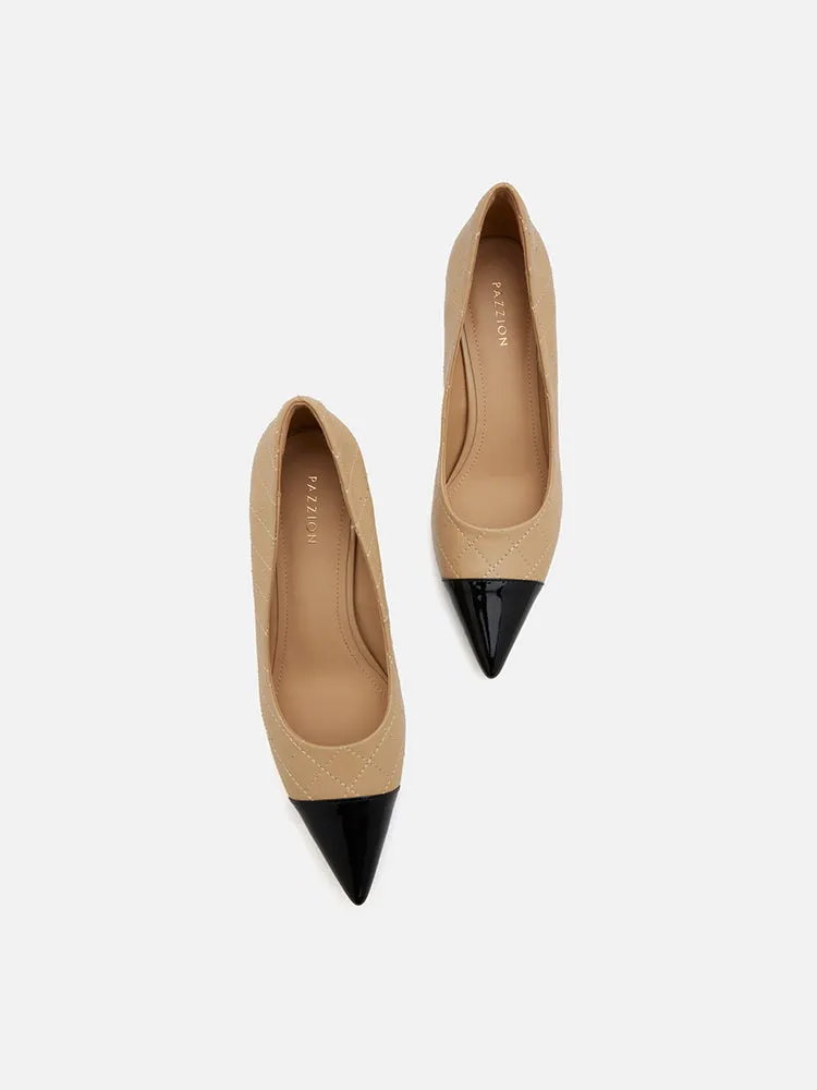 Eleanor Quilted Toe Cap Heels