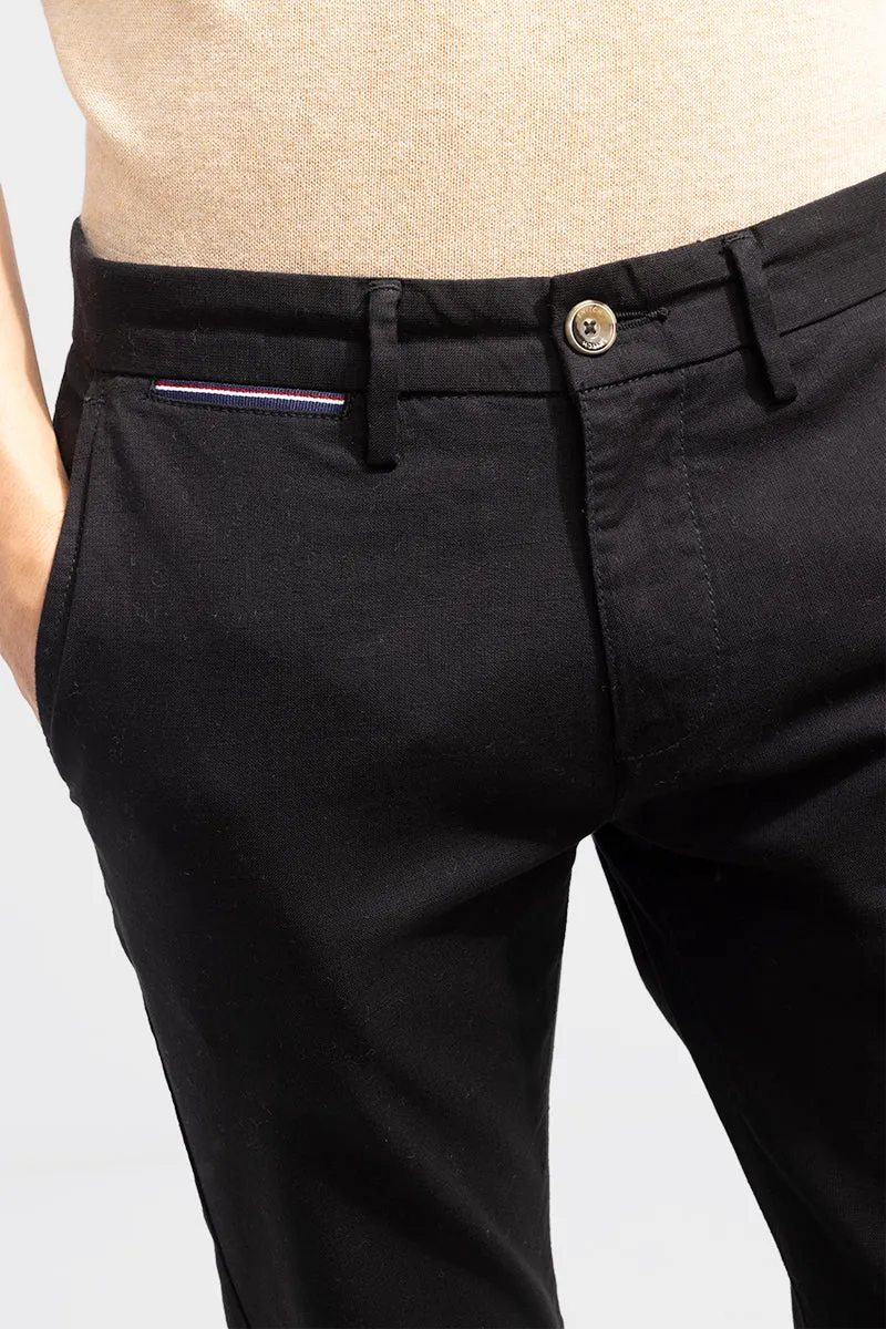 Fine Black Linen Pant