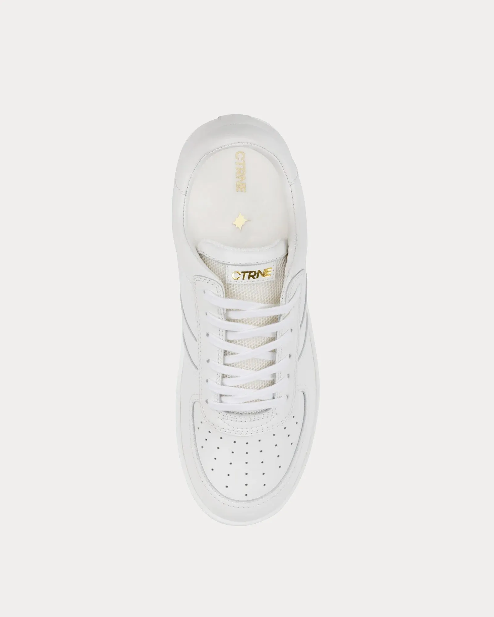 Geode Leather White Low Top Sneakers