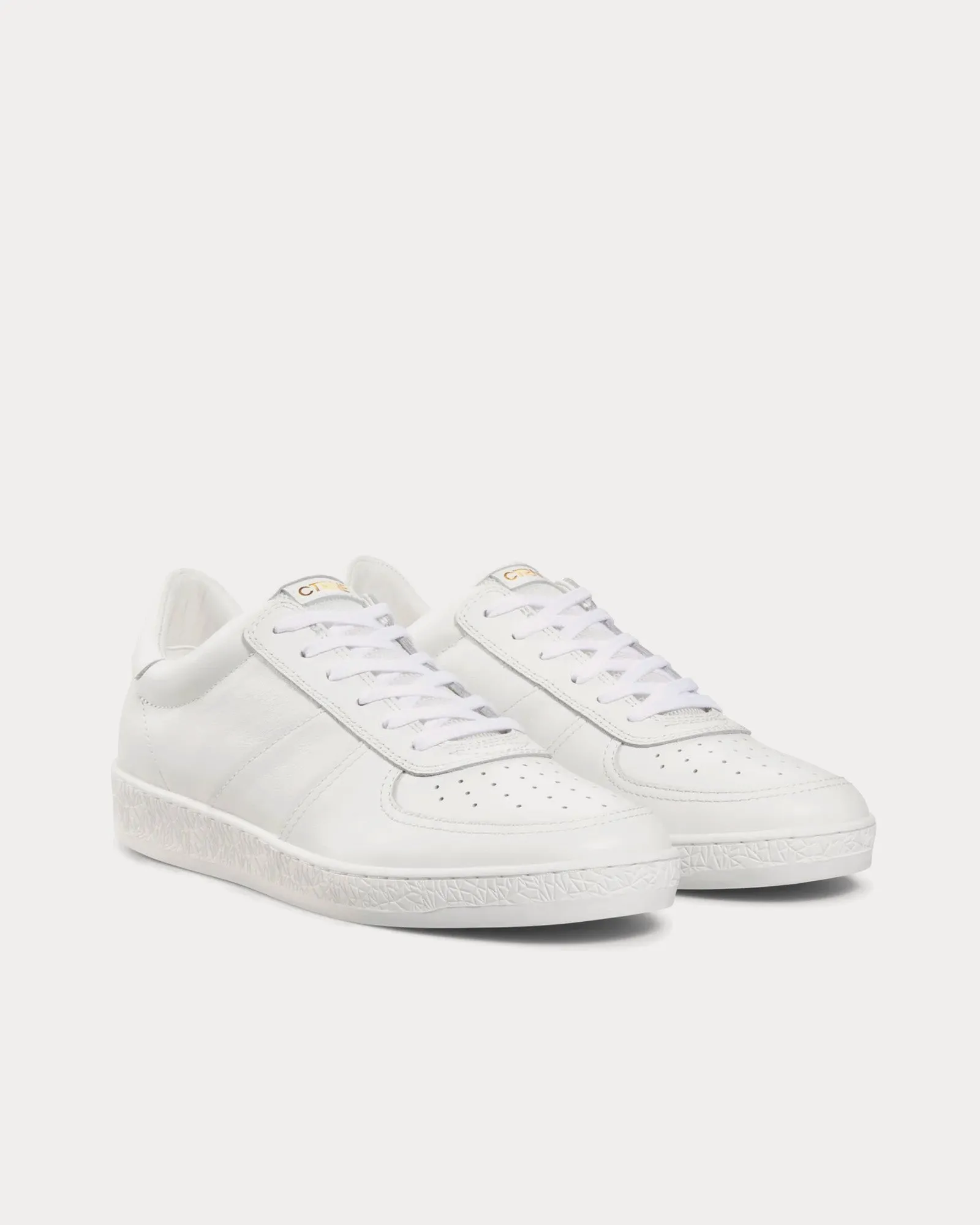Geode Leather White Low Top Sneakers