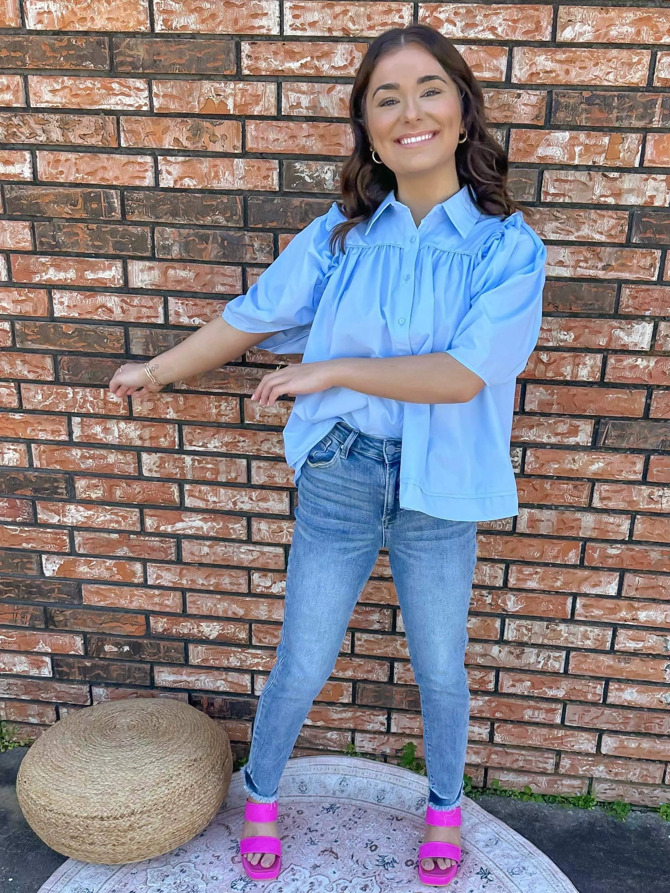 Graceful Beauty Top Chambray