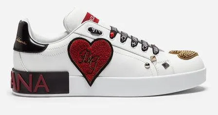 Heart Embellished Portofino Sneakers