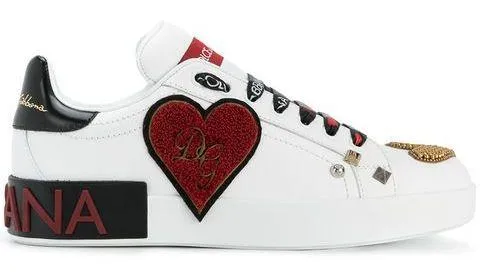 Heart Embellished Portofino Sneakers