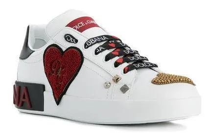 Heart Embellished Portofino Sneakers