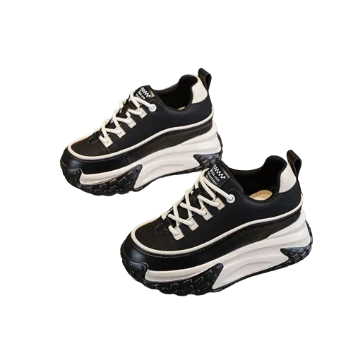 Joskaa 2024 New Wedge Platform Black Sneakers