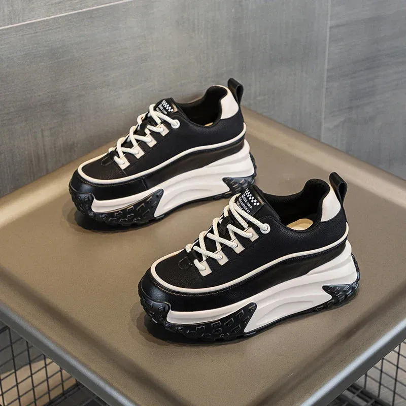 Joskaa 2024 New Wedge Platform Black Sneakers