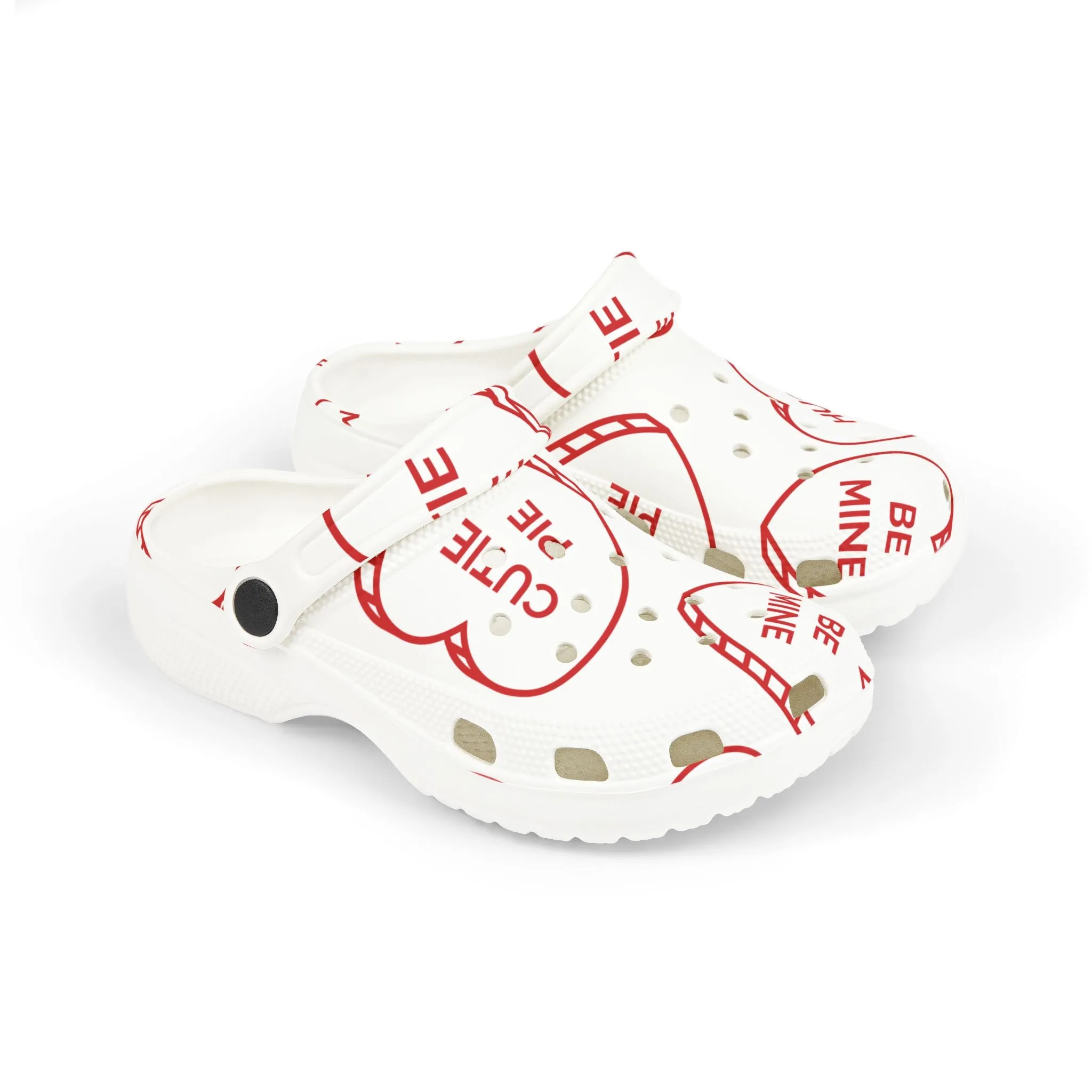 Kids Valentine’s Day Candy Heart Foam Clogs | Adorable All-Over Print with Fun Phrases