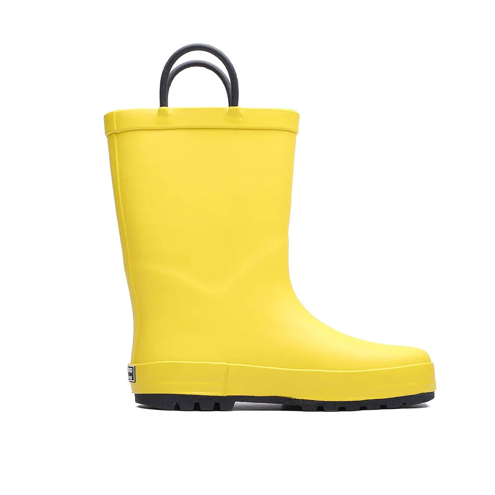 Kids Waterproof Easy-on Rain Boots Rubber Cartoon Print Rain Shoes