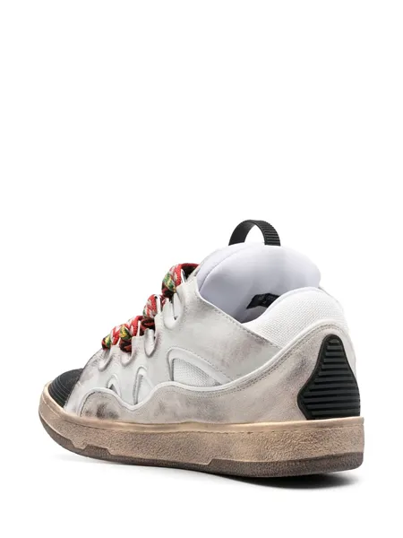 Lanvin White Curb Leather Sneakers